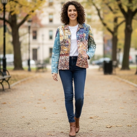 Art Mural VINTAGE Denim Jacket - Picture 1 of 16